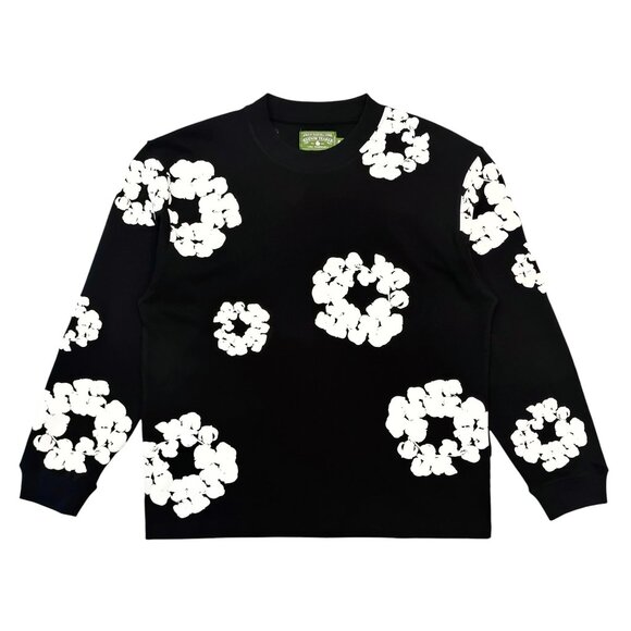 Denim Tears The Cotton Wreath Long Sleeve T-shirt Black